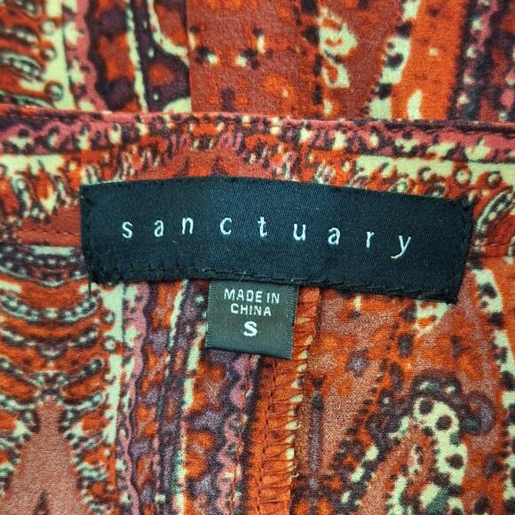 Sanctuary Shirt Women Small Anthropologie Paisley Pullover Classic Office Preppy - Picture 2 of 8